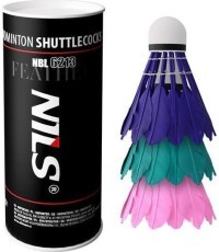Воланы для бадминтона с перьями NBL6213, многоцветные, 3 шт., NILS