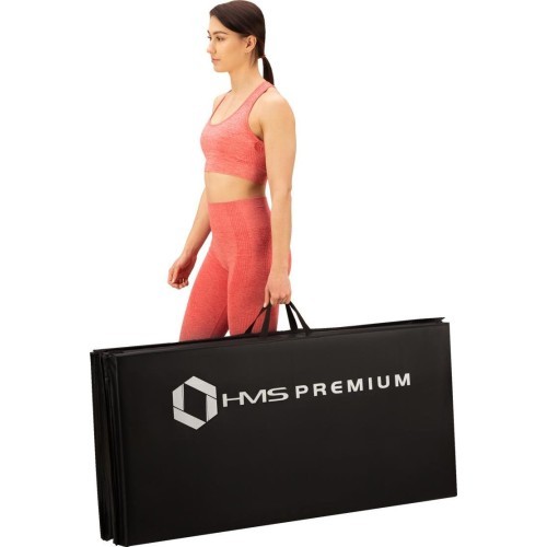 Sulankstomas gimnastikos čiužinys HMS Premium MGS01 2400x1200 mm, juodas
