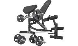 Marbo Sport MS39_2.0_42KG dvipusis reguliuojamas treniruočių suolas su bicepsų atrama, kojų prispaudimu ir svarmenų komplektu 42