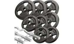 Marbo Sport MS39_2.0_42KG dvipusis reguliuojamas treniruočių suolas su bicepsų atrama, kojų prispaudimu ir svarmenų komplektu 42