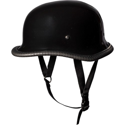 Sodager DH-001 retro open motorcycle helmet - Black Glossy
