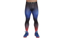 Men's Sports Leggings BAS BLACK Quantum - Blue-Red