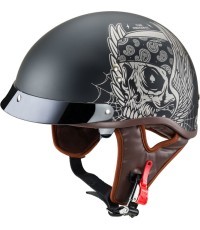 Motociklininko šalmas W-TEC Black Heart Longroad - Wings Skull