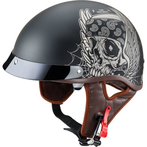 Мотоциклетный шлем W-TEC Black Heart Longroad - Wings Skull