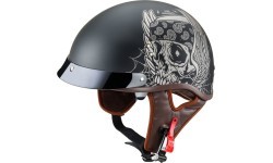 Motociklininko šalmas W-TEC Black Heart Longroad - Wings Skull