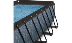 EXIT Stone pool 400x200x122cm with sand filter pump and dome - grey
