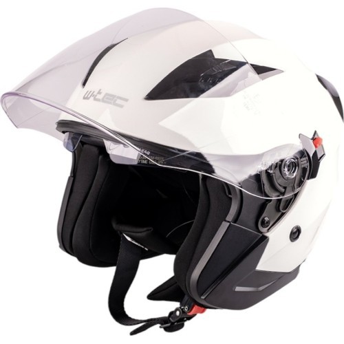 Motociklininko šalmas W-TEC Putta - Perlamutro balta
