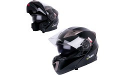 Flip-Up Motorcycle Helmet W-TEC Pezzon - Black/Bronze