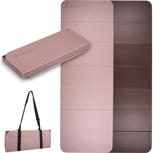 Foldable Exercise Mat inSPORTline Misette 180 x 61 x 0.8 cm - Bamboo beige-brown