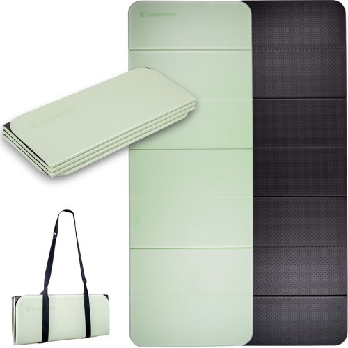 Sulankstomas kilimėlis mankštai inSPORTline Misette 180 x 61 x 0,8 cm - Matcha green-black