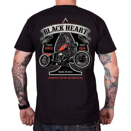 T-Shirt BLACK HEART Orange Chopper - Black