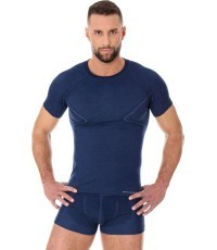 Men’s Short-Sleeved T-Shirt Brubeck Active Wool - Navy Blue