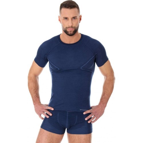 Men’s Short-Sleeved T-Shirt Brubeck Active Wool - Navy Blue