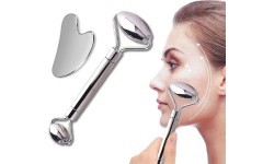 Metal Face Roller & Gua Sha Set inSPORTline Comesta Set