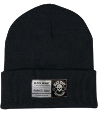 Kepurė BLACK HEART su kaukolės logotipu - Juoda