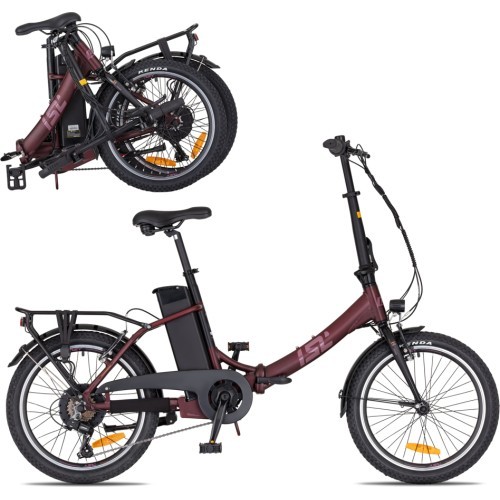 Sulankstomas elektrinis dviratis inSPORTline ISL Felior 468 Wh 20” – 2026 - Veliūro raudona