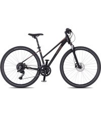 Moteriškas kroso dviratis 4EVER Pulse Disc 28” – 2026 - Matinė juoda/rožinis auksas