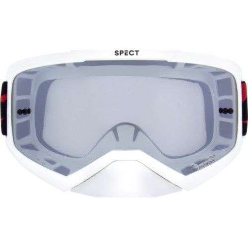 Очки для мотокросса Red Bull Spect Evan, белые, дымчато-серебристые линзы