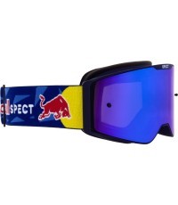 Motokroso akiniai Red Bull Spect Torp, matiniai mėlyni, mėlyni veidrodiniai lęšiai