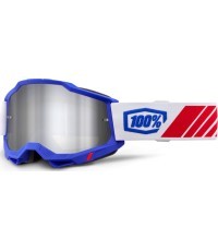 Motocross Goggles 100% Accuri 2 Mirror - Kolby modrá, zrcadlové plexi