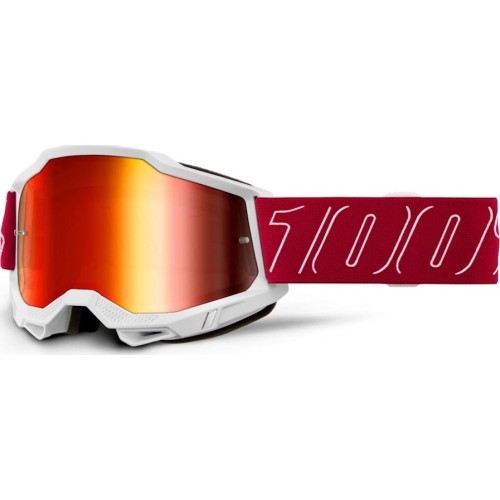 Motocross Goggles 100% Accuri 2 Mirror - Redline červená, zrcadlové plexi