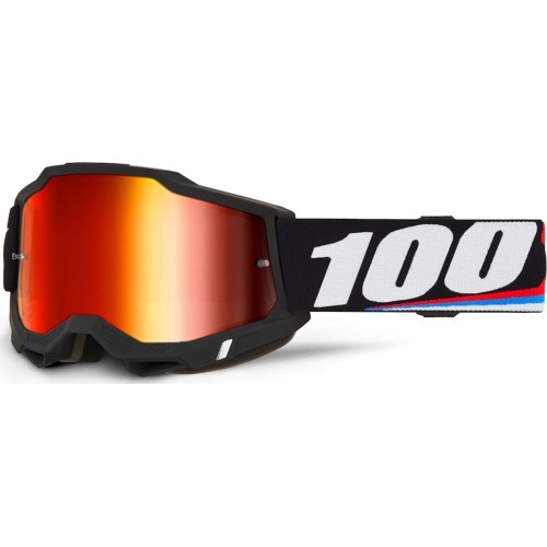 Кроссовые очки 100% Accuri 2 Mirror - Magnus černá, červené plexi