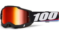 Motokroso akiniai 100% Accuri 2 Mirror - Magnus černá, červené plexi