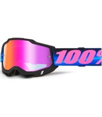 Motokroso akiniai 100% Accuri 2 Mirror - Superdome modro-růžová, červené plexi