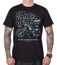 T-Shirt BLACK HEART Blue Bobber - Black