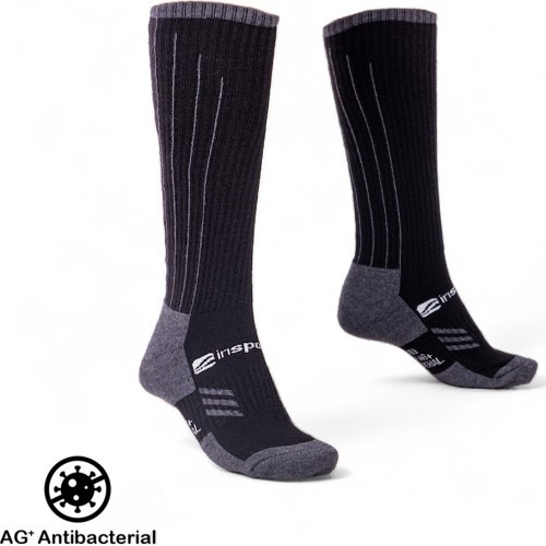 Шерстяные гольфы merino inSPORTline Meritic Ski AG+ антибактериальные - Черный и серый