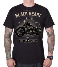 T-Shirt BLACK HEART Motorcycle - Black