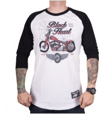 Marškinėliai ilgomis rankovėmis BLACK HEART Red Baron Chopper - Balta