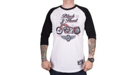 Long-Sleeved T-Shirt BLACK HEART Red Baron Chopper - White