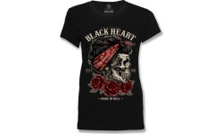 Женская футболка BLACK HEART Pin Up Skull - Чёрный