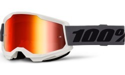 Motokroso akiniai 100% Strata 2 New Mirror - Pilka, raudonas pleksistiklas