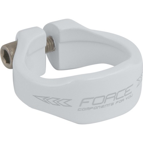 Balnelio stovo apkaba FORCE 34,9mm (aliuminė, balta)