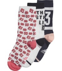 Adidas Kids' Socks YA GR Scks 3PP White Black Red EI6181