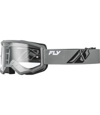 Children’s Motocross Goggles Fly Racing Focus Youth - Grey/black, clear plexiglass