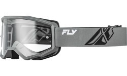 Children’s Motocross Goggles Fly Racing Focus Youth - Grey/black, clear plexiglass