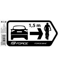Lipdukas ant automobilio FORCE SAFETY 184x84 mm (juodas)