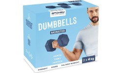 Set of hexagonal dumbbells 2x4 kg Spokey MONSTER