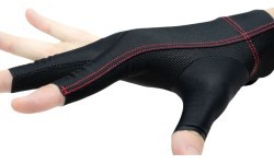Бильярдная перчатка Cuetec Axis, 3-палая, чёрно-красная, на правую руку, L