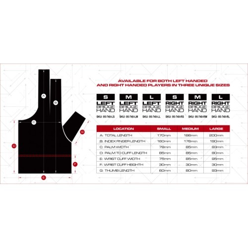Billiard Glove, Cuetec Axis, 3-Finger, black-red, to wear on right hand, L