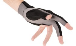 Billiard Glove, Predator Second Skin, 3-Finger, black-grey, L&XL