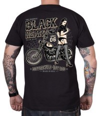 BLACK HEART T-shirt Chopper Pussy - Black