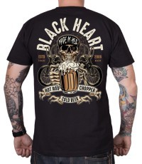 T-Shirt BLACK HEART Beer Biker - Black