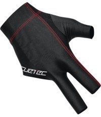 Biliardo pirštinė Cuetec Axis, 3 pirštų, juoda-raudona, dešinei rankai, S