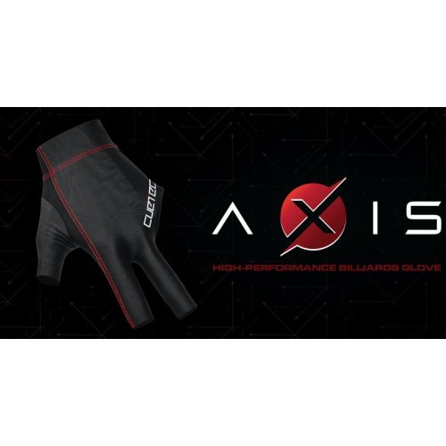 Biliardo pirštinė Cuetec Axis, 3 pirštų, juoda-raudona, dešinei rankai, S