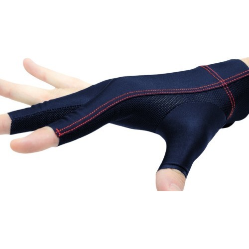 Billiard Glove, Cuetec Axis, 3-Finger, navy-red, to wear on right hand, S