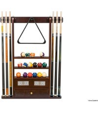 Billiard Cue & Ball Rack w/ Score Counters, mahogany, for 6 Billiard Cues, Balls